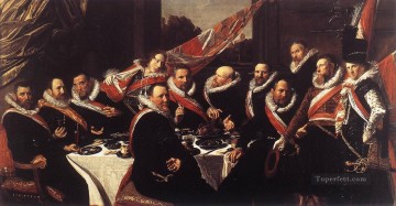 Banquete de los oficiales de la Guardia Cívica de San Jorge retrato del Siglo de Oro holandés Frans Hals Pinturas al óleo